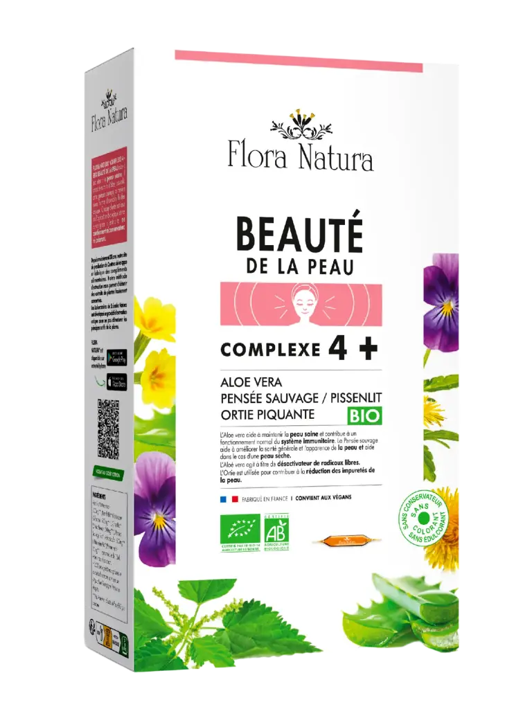 [30200] Flora Natura® Complexe 4+ Beauté de la peau Bio ampoules