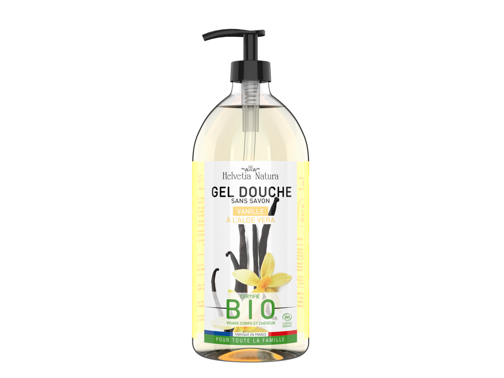 [674] Helvetia Natura® Gel Douche Aloe vera Vanille 1L - COSMOS ORGANIC